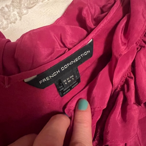 French Connection Ruffled Red Top - Picture 2 of 3